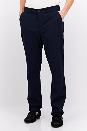Lyle & Scott Men Regular Fit Embroidered Logo Chino Pants, Navy Blue