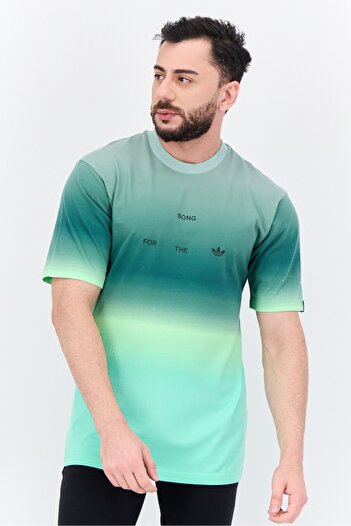 adidas Men Sportswear Fit Short Sleeves Running T-Shirt, Green Combo