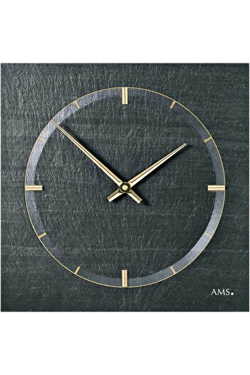 AMS Wall Clock 9516, Quartz, Black, Analogue, Modern