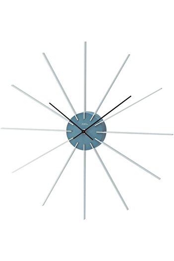 AMS Wall Clock 9596, Quartz, Blue, Analogue, Modern