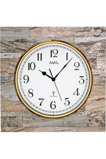 AMS Wall Clock 5567, Quartz, White, Analogue, Modern
