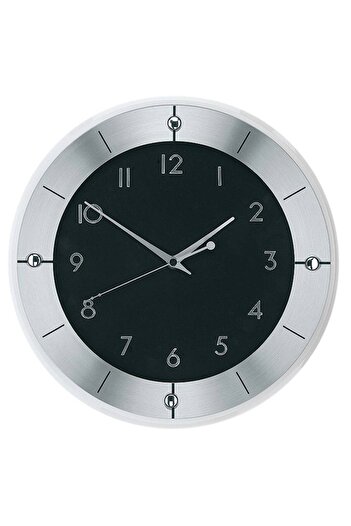 AMS Wall Clock 5849, Quartz, Black, Analogue, Modern