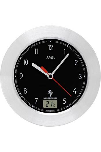 AMS Wall Clock 5919, Quartz, Black, Analogue, Modern