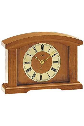 AMS Table Clock 5138/9, Quartz, Gold, Analogue, Classic