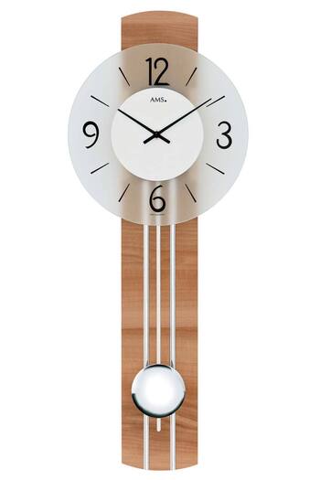 AMS Wall Clock 7263, Quartz, Transparent, Analogue, Modern