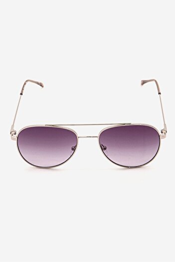 Calvin Klein Women CK20120S Fashion Aviator Sunglasses, Black and Silver