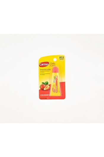 Carmex Strawberry Daily Care Moisturizing Lip Balm, Yellow and Red