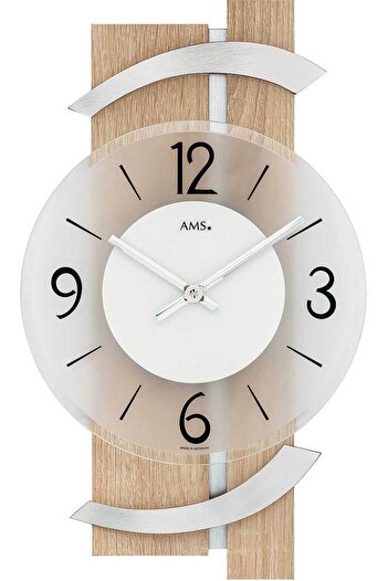 AMS Wall Clock 9546, Quartz, Transparent, Analogue, Modern
