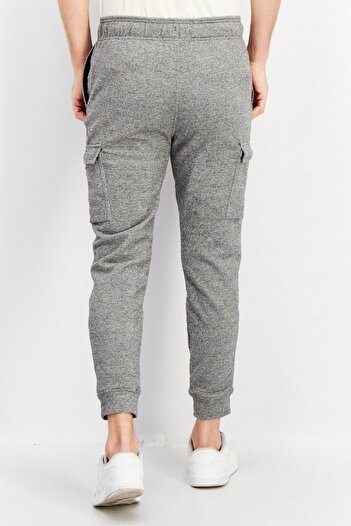 90 Degree By Reflex Men Regular Fit Heather Cargo Jogger Pants, Charcoal