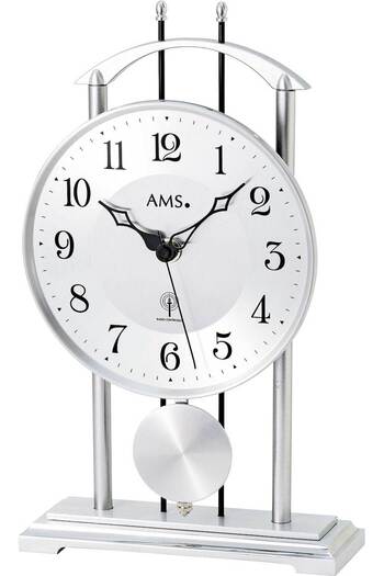 AMS Table Clock 5192, Quartz, White, Analogue, Modern