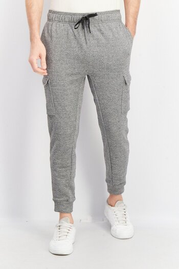 90 Degree By Reflex Men Regular Fit Heather Cargo Jogger Pants, Charcoal