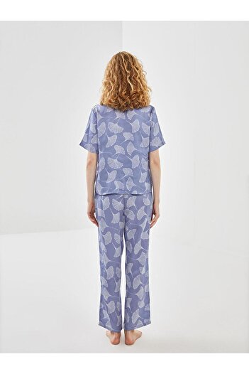 LC Waikiki LCW DREAM Gömlek Yaka Desenli Saten Kadın Pijama Takımı