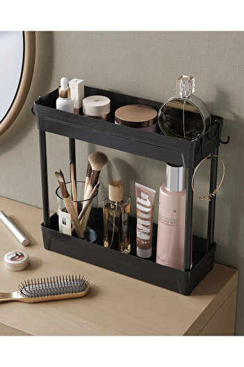 Mutfak Köşesi Makeup,Jewelry and Grooming Products Organizer, Two Shelves Stand, Two Layers Hanging Cosmetic Organizer