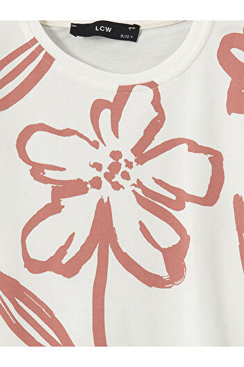LC Waikiki Crew Neck Floral Girl's Sweatshirt