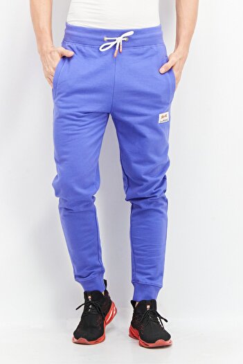 Le tigre Men Drawstring Pull On Brand Logo Jogger Pant, Blue