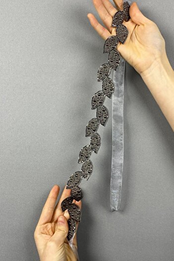 Hayalperest boncuk Leaf Jewelled Dress Belt and Waist Accessory