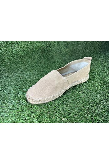 YANES CREATION Hakiki Deri ve keten Kadın El Yapımı Espadril