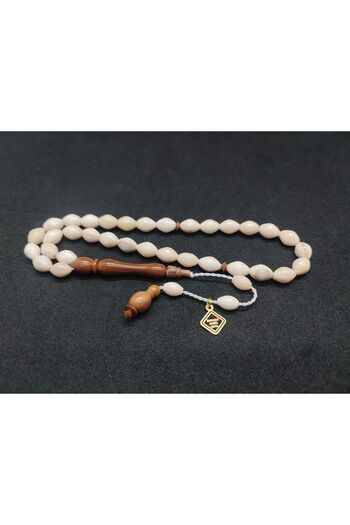 İskeçe Exclusive Cemil Master Work with Sketched Hand Boy Kuka Combination Whale Bone Rosary Certified 6841