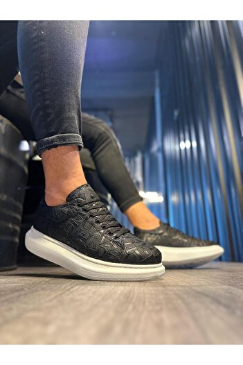 Knack Παπούτσια Casual με ψηλή σόλα 047 Μαύρο (Λευκή σόλα)