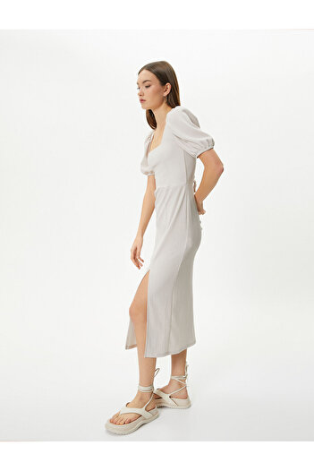 Koton 4sal80002ık 057 Beiges Trikotkleid für junge Mädchen