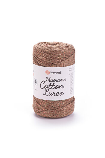 Yarnart Macrame Cotton Lurex - Simli Makrome El Ör Açık Kahverengi-742