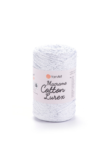 Yarnart Macrame Cotton Lurex - Glitter Macrame Hand Knitted Λευκό-ασημί Glitter-720