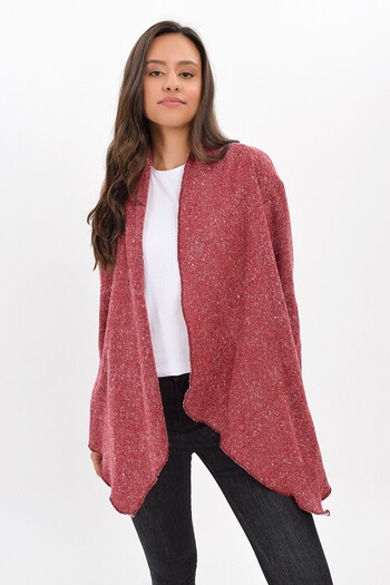 Cotton Mood 9434343 Macaron Shawl Collar Cardigan Bordo