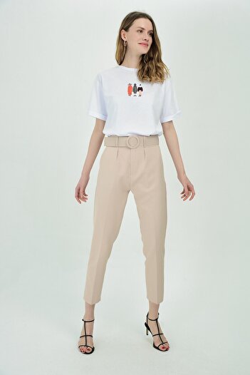 Cotton Mood 9092872 Azra Pocket Carrot Pants BEIGE