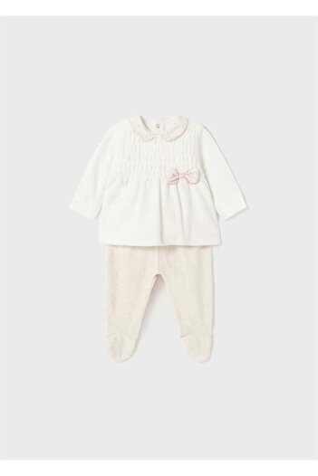 MAYORAL Newborn Baby Girl Collar Long Sleeve Set of 2