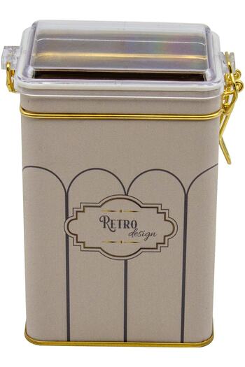EVLE Er043-u6 Retro Patterned Rectangular Metal Storage Container 8x10 Cm