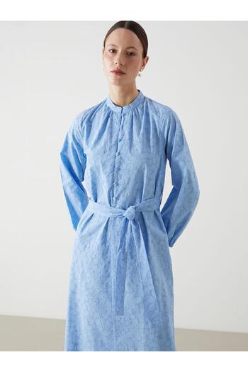 LC Waikiki Rochie de damă LCW cu guler modest din popelin floral