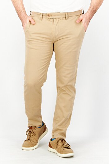 Sorbino Men Slim Fit Solid Chino Pant, Tan
