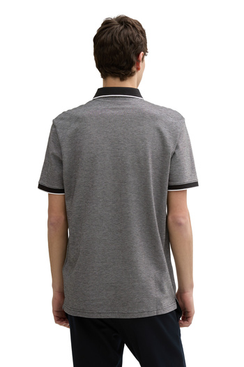 Tom Tailor Denim Pánské dvoubarevné tričko Polo Neck Chalk Grey