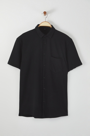 Trendyol Collection Rugalmas és kényelmes fekete váll nélküli ing - TMNSS25GO00013