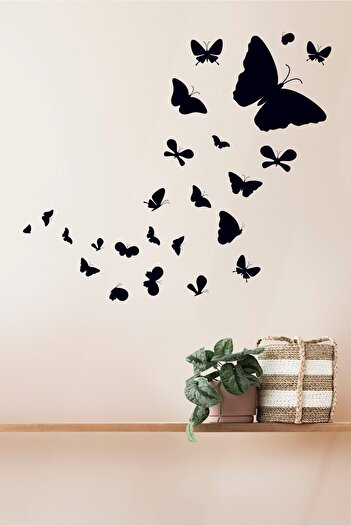 TRC TRAFİK Decorative Flowing Butterfly Flock Sticker