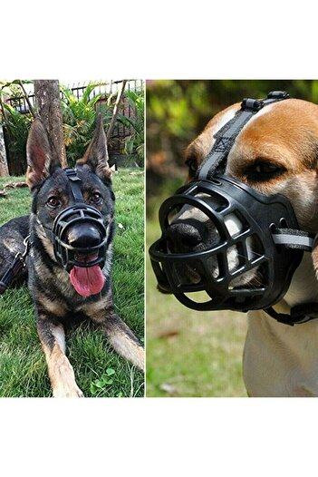Choice for 35-55KG Dog Adjustable Dog Muzzle Anti-Biting Dog Mouth Cover With Reflective Strip Can Drink Wa