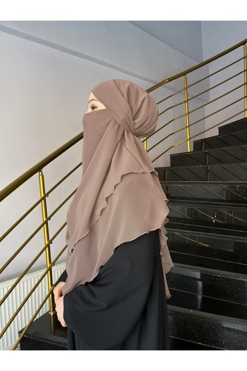 MODA Σουφλέ Hijab Chiffon με Πέπλο έτοιμο