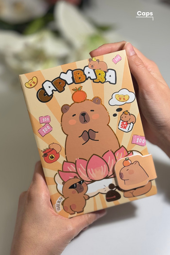 caps Cappybara Fringe Patterned Lined and Locked Notebook - 160 Pages
