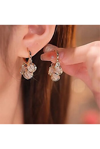 Minnoş Dükkan Cat Eye Natural Stone Dangle Earrings