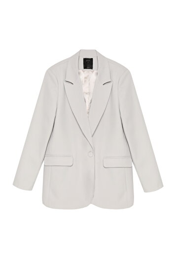 Quzu Light Gray Blazer Jacket