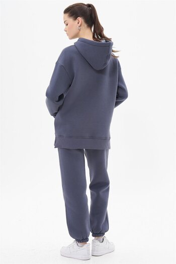 Kayra Anthracite Hooded Kangaroo Pocket Sweatshirt
