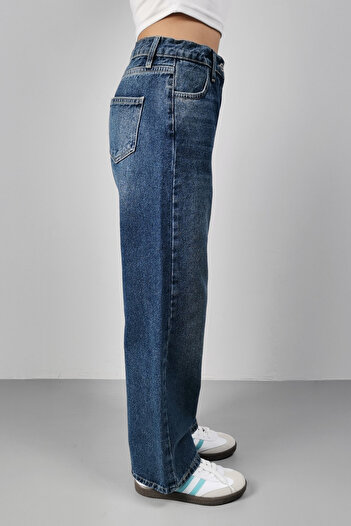 CEDY DENIM Yüksek Kalite Kız Çocuk Yüksek Bel %100 Cotton Palazzo Jean Pantolon