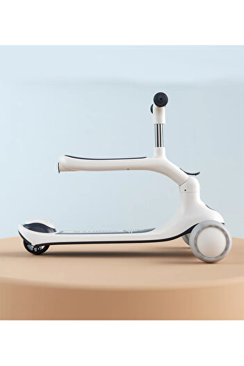 Fab N Funky Ride On Scooter,  Sturdy, With Lights, Versatile, 3 Years+, 66 x 27 x 46 cm - White