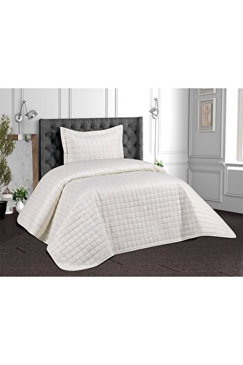 REYS Single Star Quilted Bedspread Set - Ecru