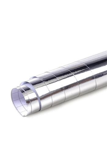 DEGE HOME Chrome Silver Foil Adhesive Foil 120 X 100 cm