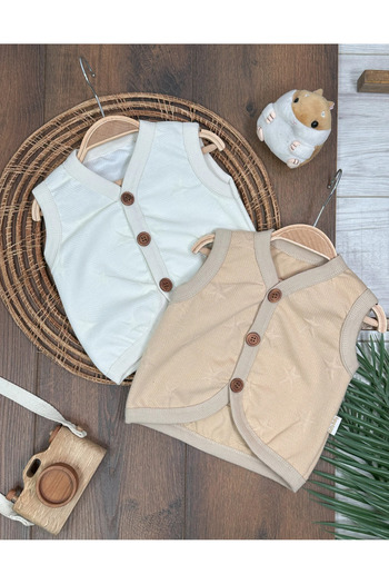 tiwitibaby Baby Vest Star Pattern Seasonal Unisex Baby Vest Set of 2