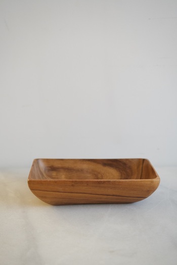 Dekorzdükkan Acacia Deep Rectangular Salad Bowl (17X30Cm)