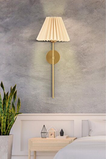 burenze Modern Duvar Aplik Umbrella Pilli Aplik Eskitme Gold Power Ledli Gövde Umbrella Abajurlu