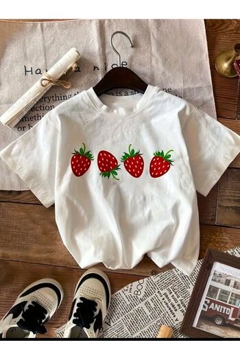 Medinenur ΜΠΛΟΥΖΑ BASIC PRINTED STRAWBERRY