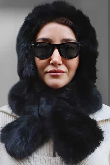 Uniquetrenders Women's Faux Fur Plush Hat with Neck Tie and Scarf